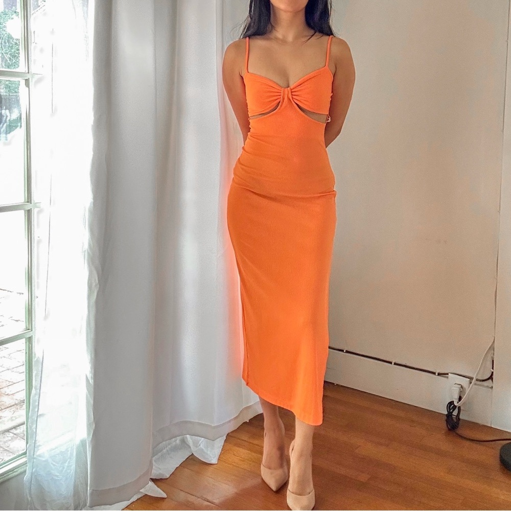 Princess Polly Marissa Midi Dress Orange Size 2